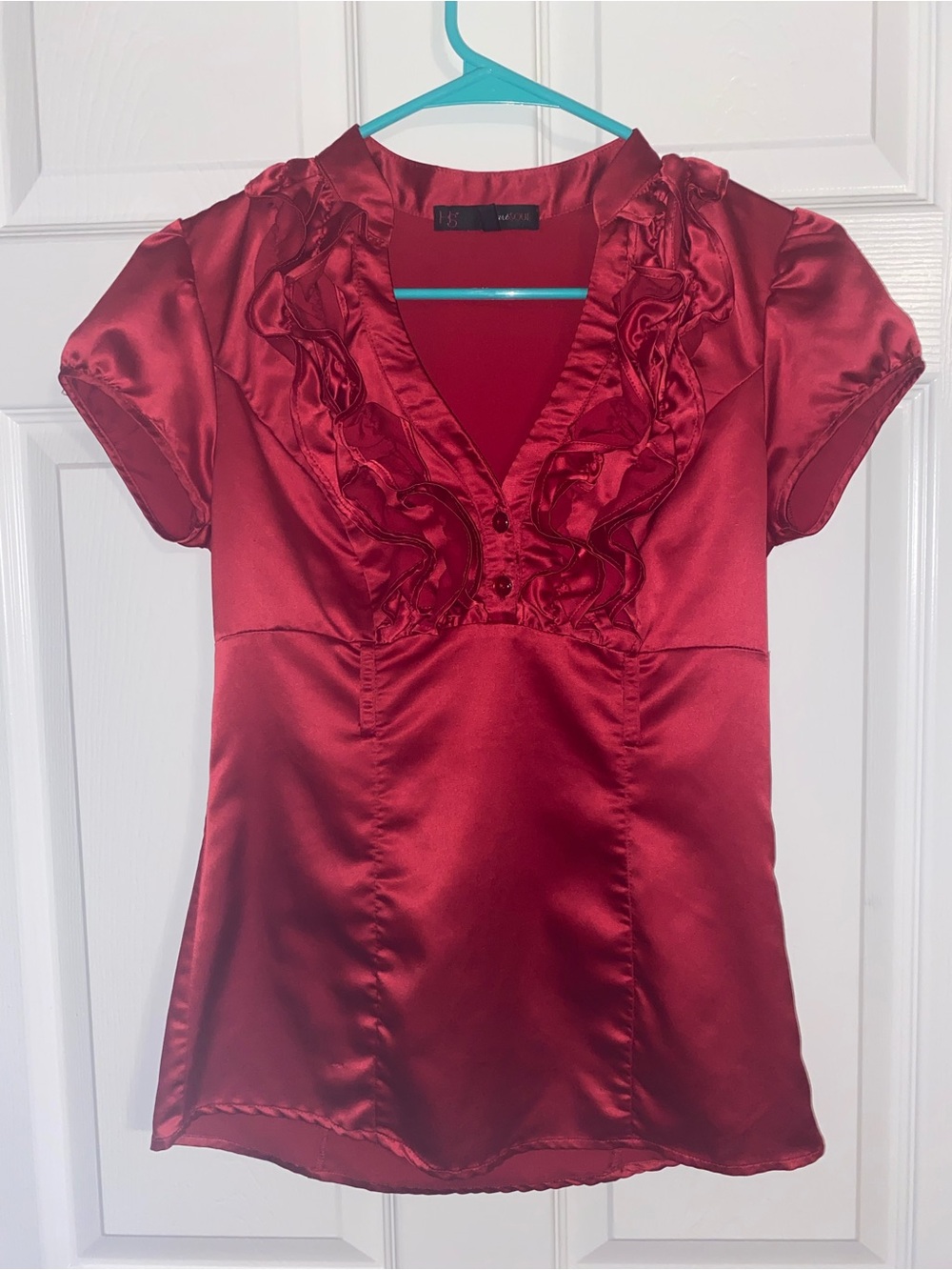 Red Satin Blouse